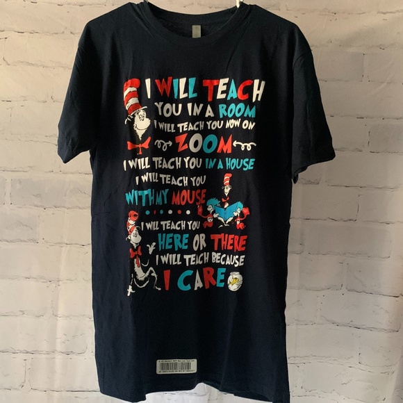 Dr Seuss Teacher You On Zoom Gift Tshirt Small - Picture 1 of 5